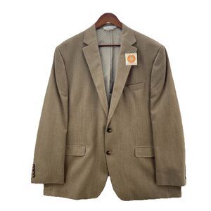 Chaps Ralph Lauren Blazer Men's 46R Beige Polyester 2 Button Front Sport Coat